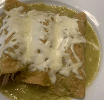 Enchiladas Verdes + Cafe (8oz)