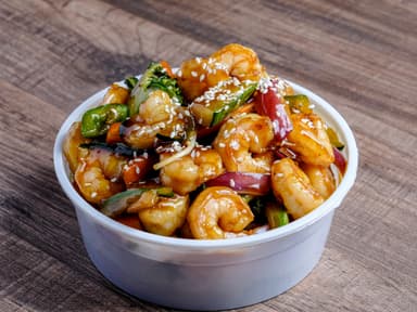 Camarones Salteados con Verduras