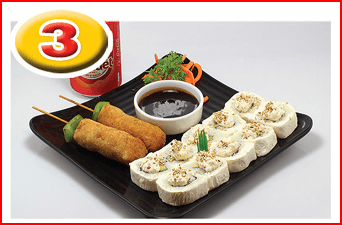 Combo Rollos Campestre+Brochetas+Refresco