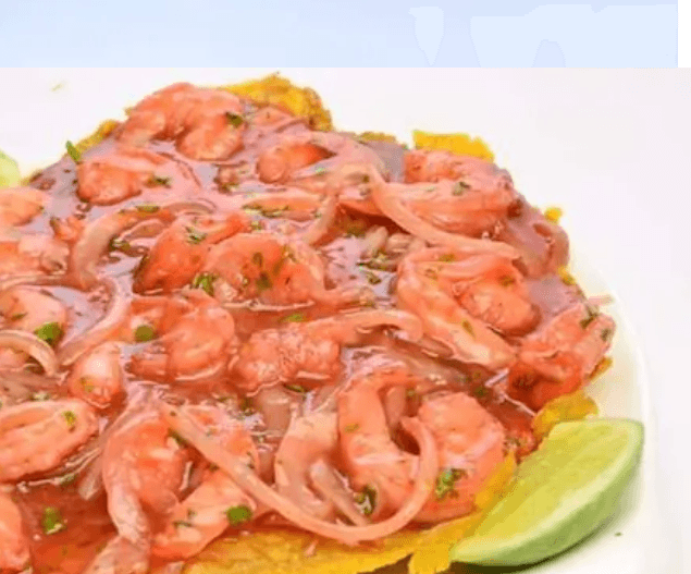 Combo Ceviche de Camarones + Jugo del Dia + Postre