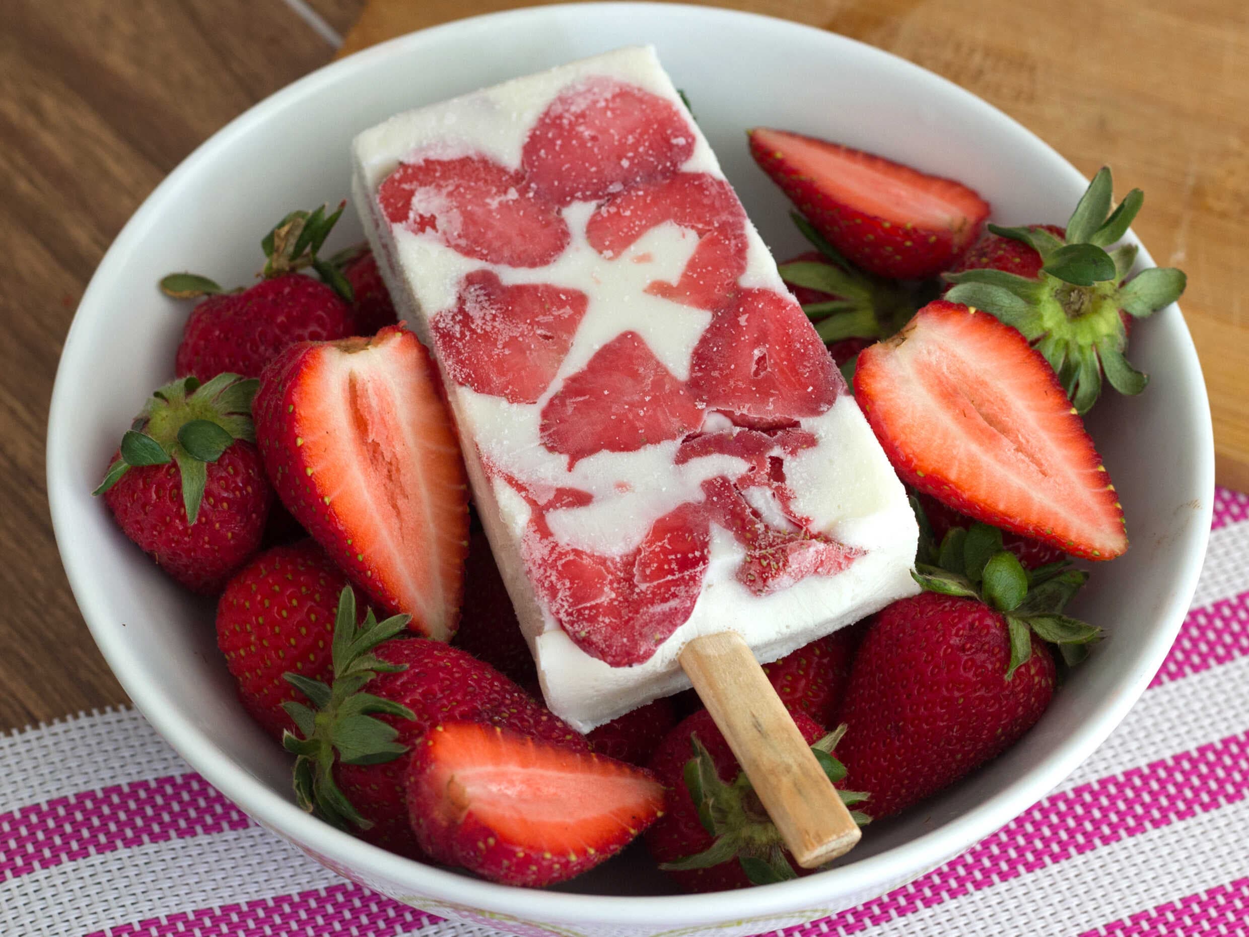 Paleta de Fresa con Crema