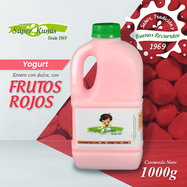 Yogurt 1000 g Frutos Rojos