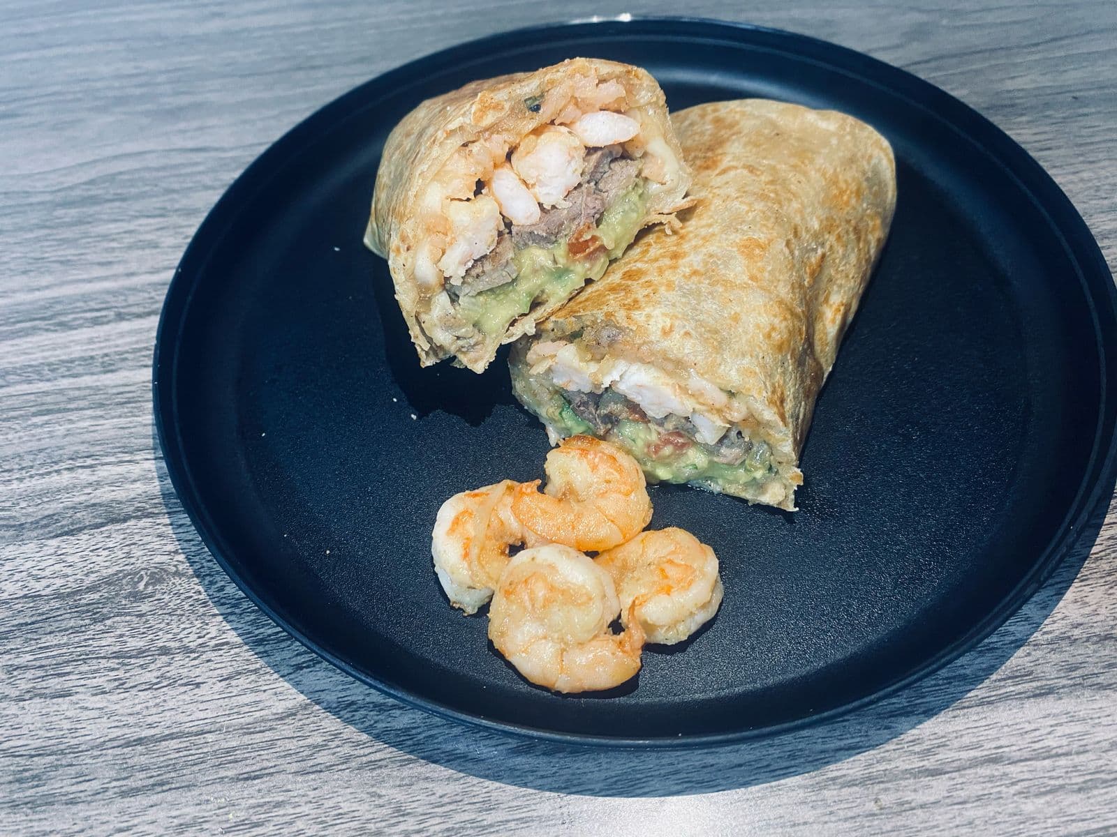 Burro Sirloin con Camarones