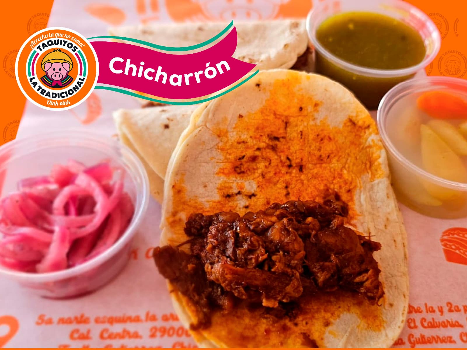 Tacos de Maciza, Cuerito y Chicharrón Guisado