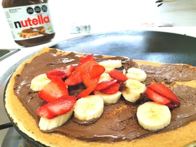 Crepa Nutella, Banana y Fresas