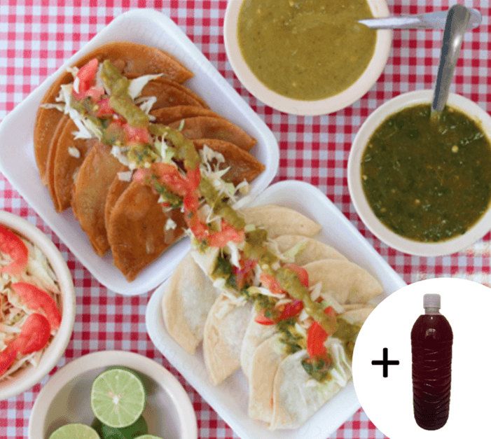 Combo Familiar - 23 Tacos +1 Lt de agua de Jamaica