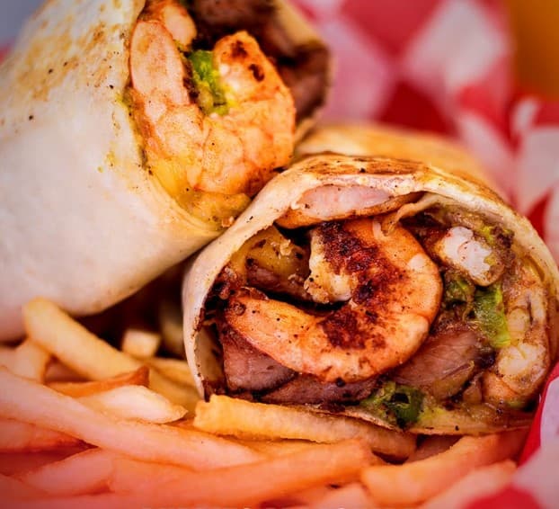 Burrito de Arrachera con Camarones