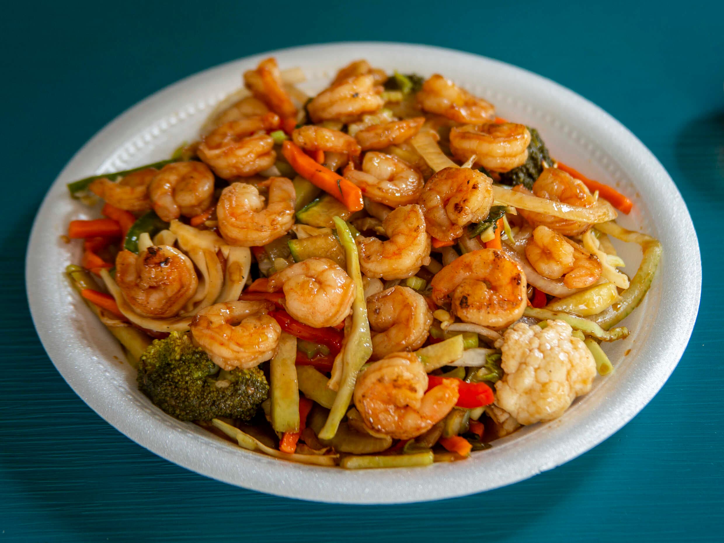 Camarón Teriyaki Vegetales