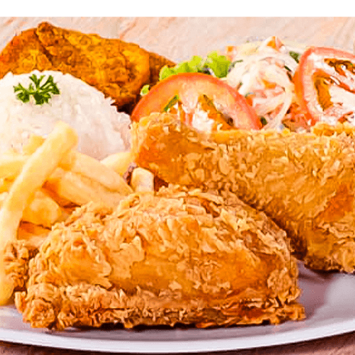 Bandeja con Pollo Broaster