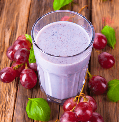 Jugo de uva en leche.