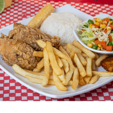 Bandeja con Pollo Broaster