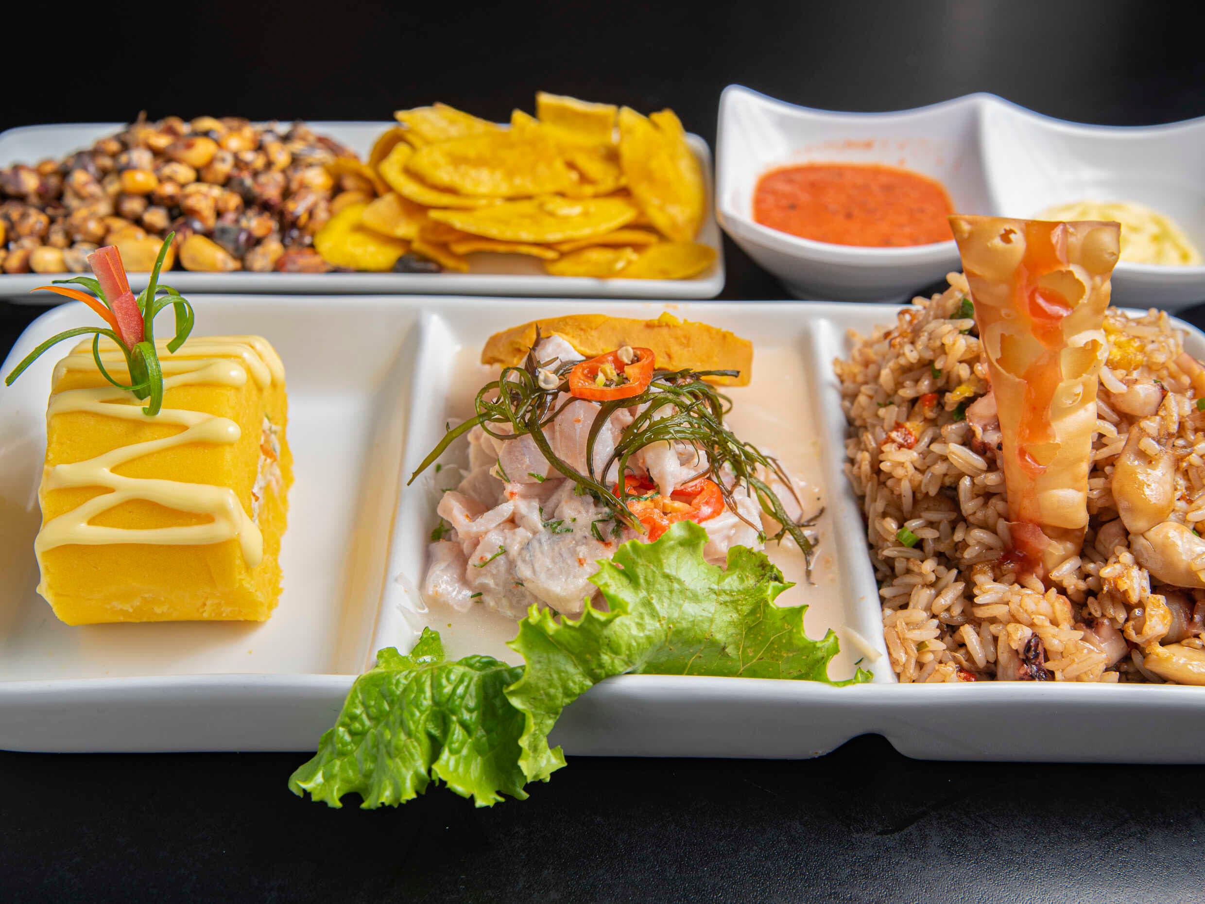 Trio 3 : Ceviche + Chaufa de Mariscos + Causa