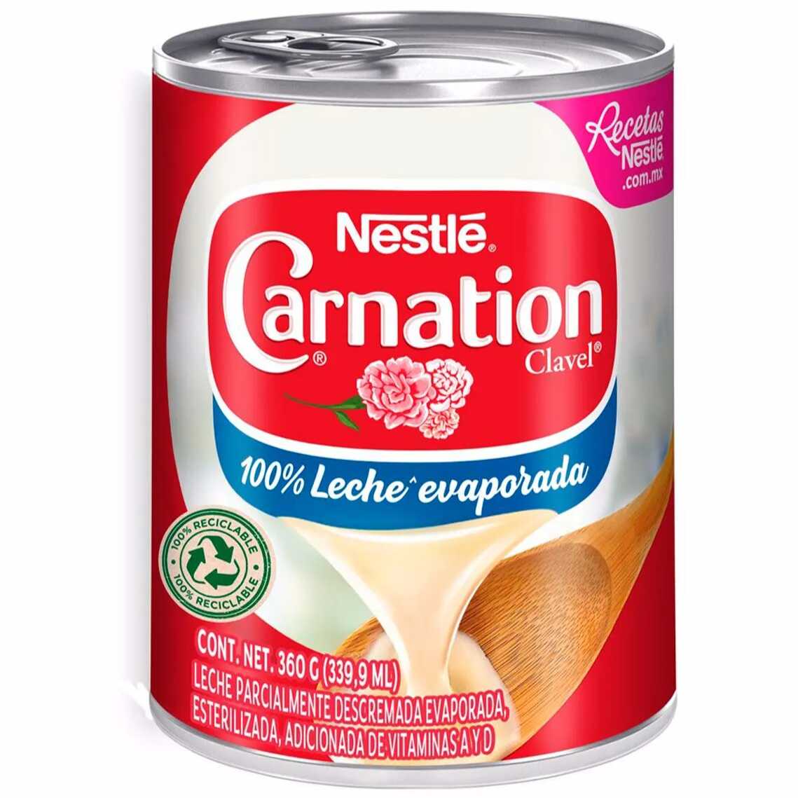Nestlé Carnation Leche Evaporada Entera 360 grsrs