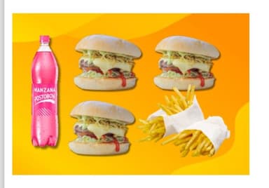 Combo triple hamburguesa popular