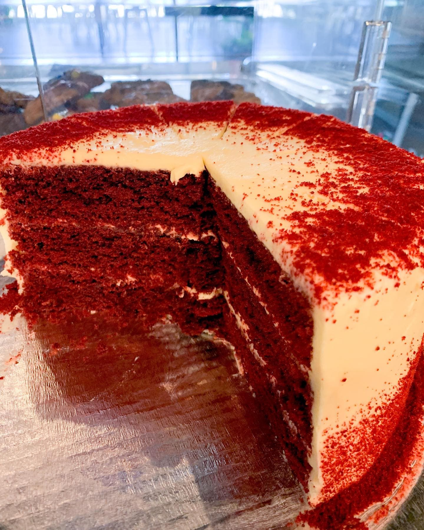Porción de Queque Red Velvet Cheesecake