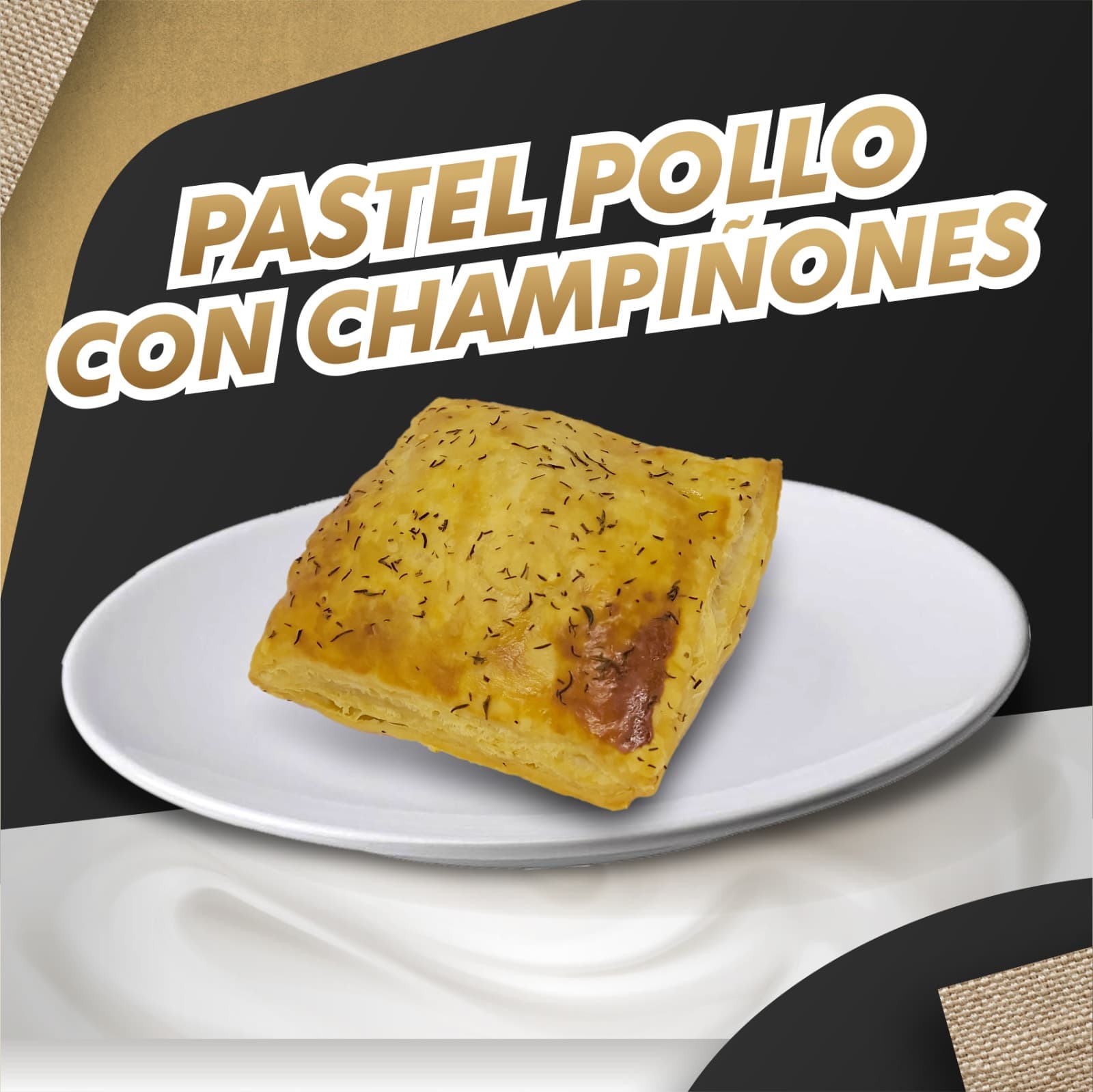 Pastel Pollo con Champiñones