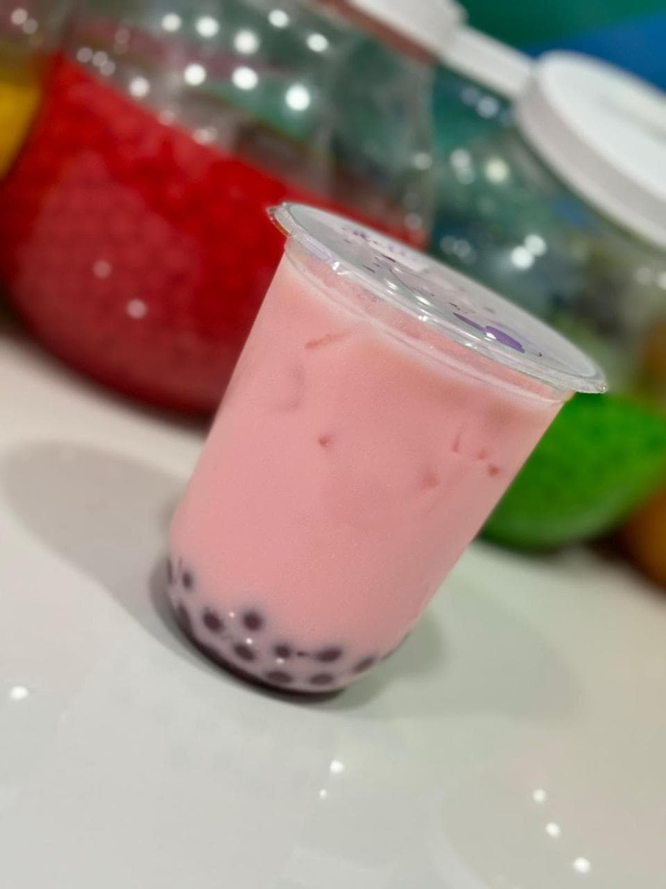 Fresas con Crema con Perlas de Tapioca