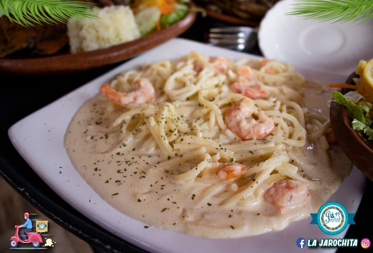 Espagueti con camarones