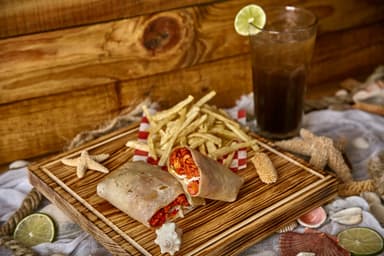 Burrito de Carnitas de Atún con Papas
