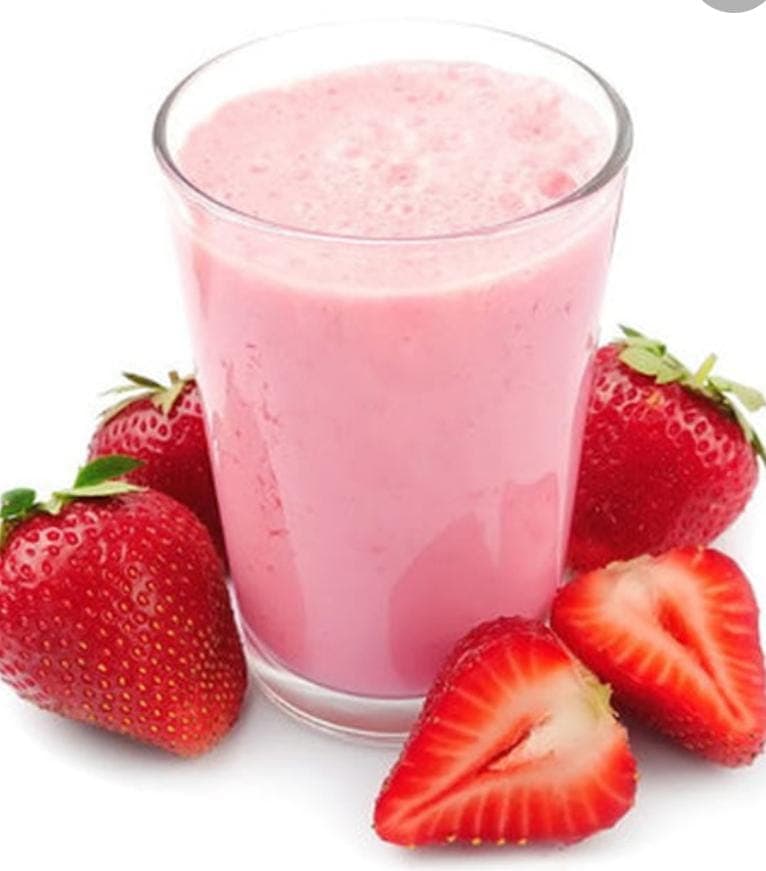 Jugo Natural de Fresa en Leche