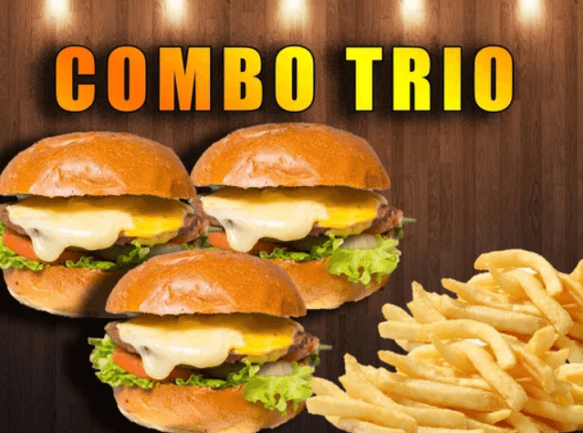 Combo Tri - 3 Double Cheese Purger+Orden de Papas