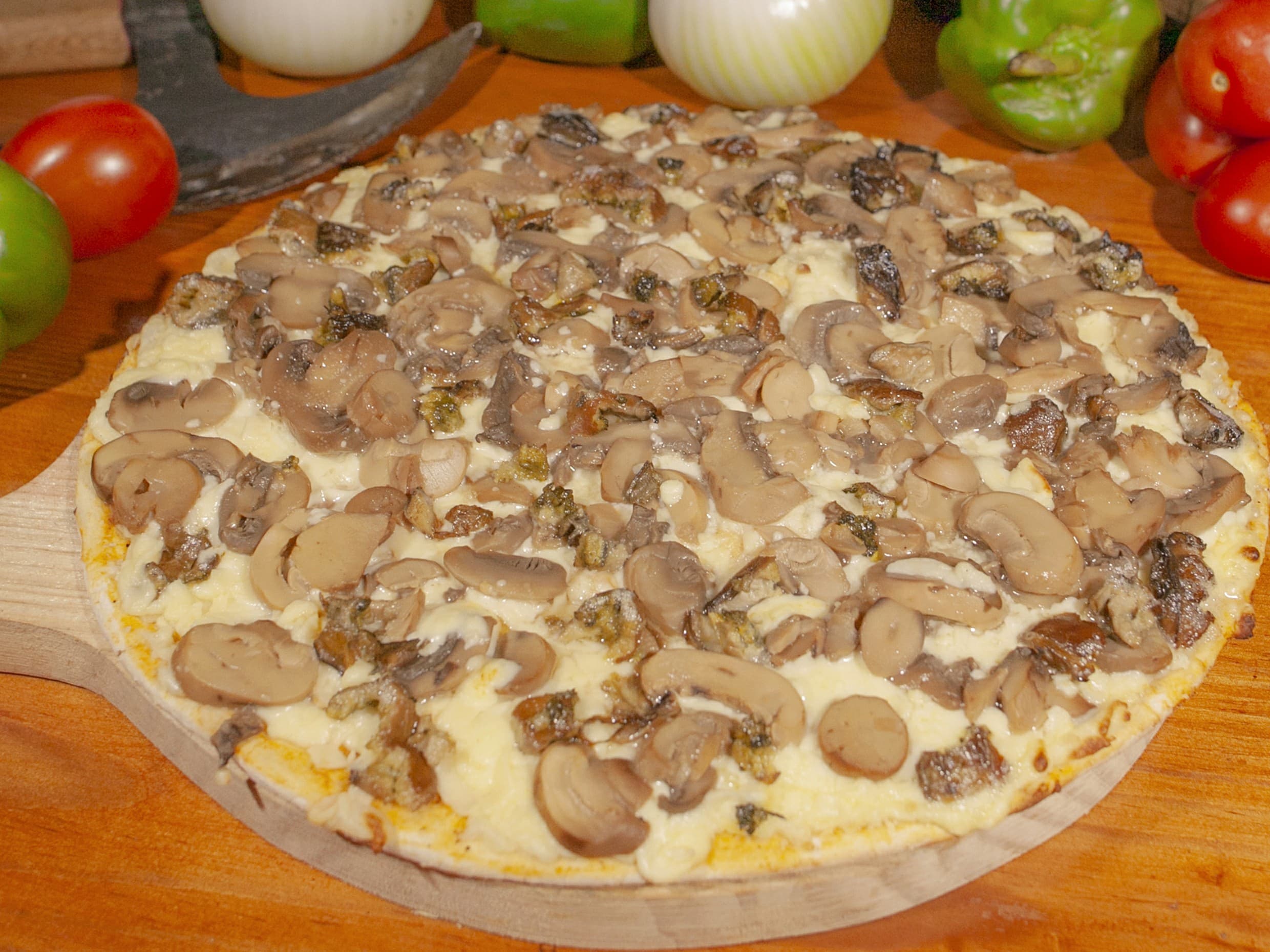 Pizza Champiñón con Ostión Chica