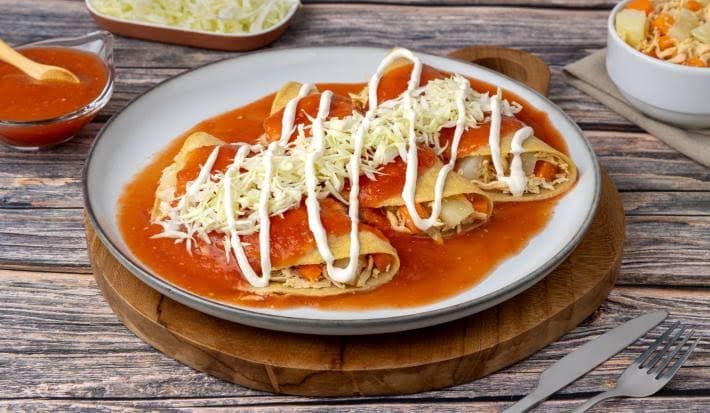 Enchiladas Rojas 4 Piezas