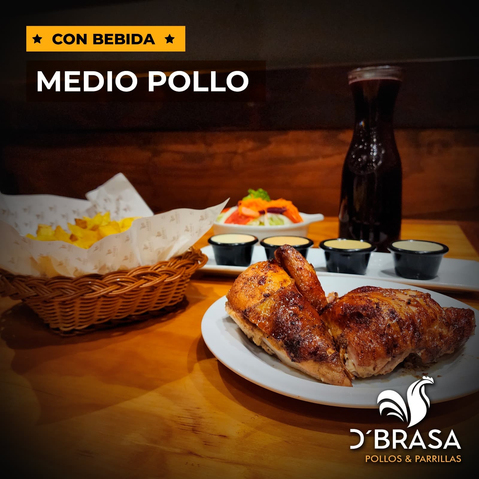1/2 Pollo con Bebida