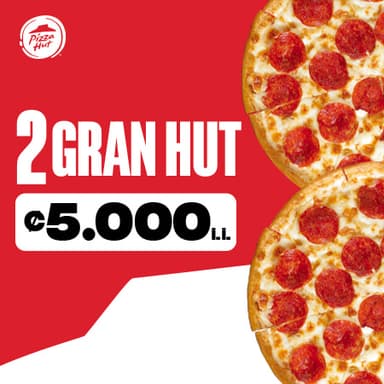 2 Pizzas Gran Hut Pepperoni por 5,000