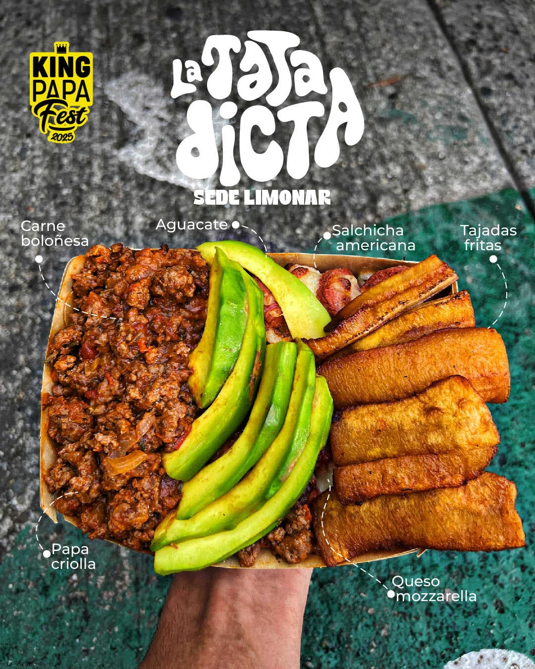Combo La Tajadicta + 2 bebidas 250ml 👑🟡⚫
