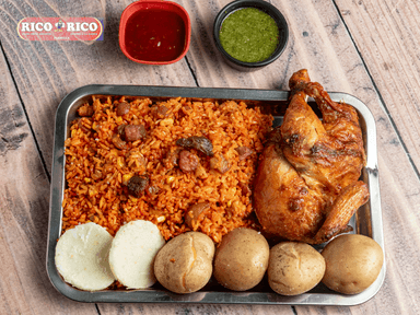 Combo para 2-3 Arroz Paisa + 1/2 Pollo Asado