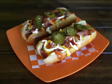 Combo 2 Hot Dog Tocino+ Papas Fritas+ Red Cola 400