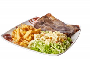 Churrasco, Ensalada César con Papas