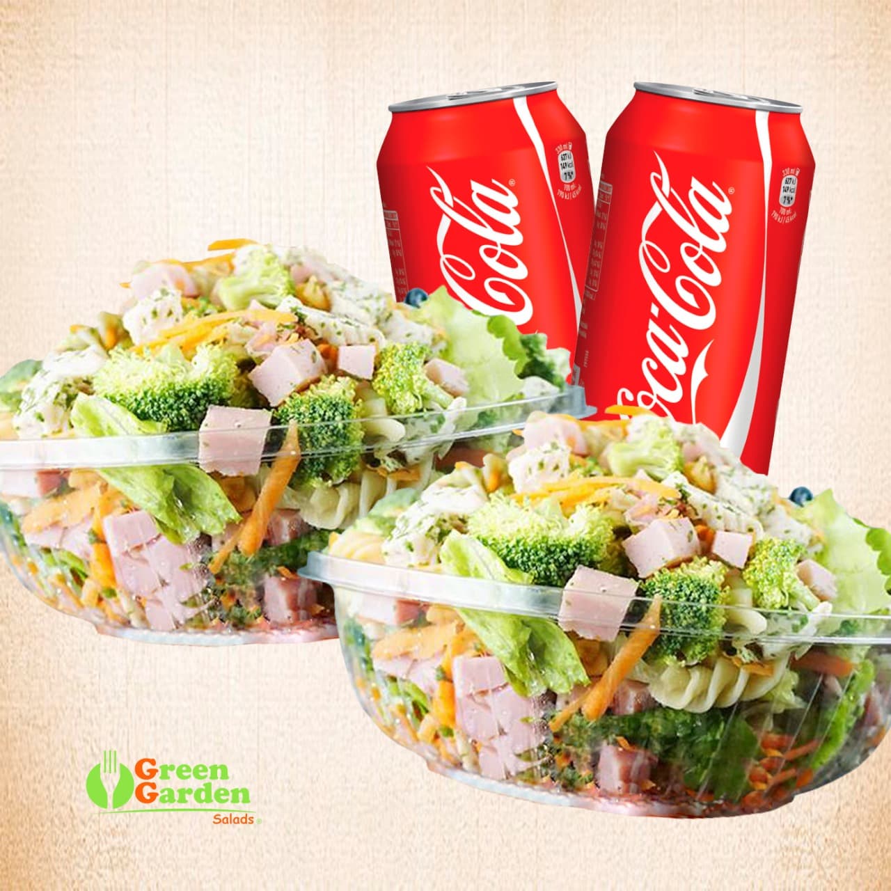Combo Familiar - 2 Ensaladas Medianas + 2 CocaCola