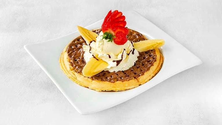 Waffle de Nutella y Banano
