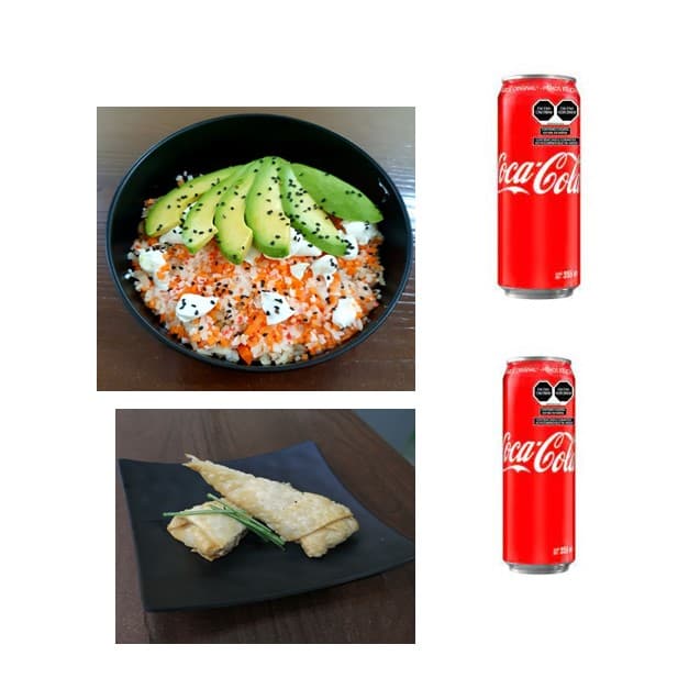 Combo Coca Cola Yakimeshi Especial y Rollo Res