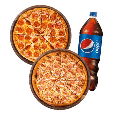 2 Pizzas Grandes + Pepsi 2.5 L