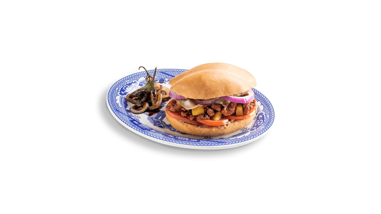 Torta de Carne al Pastor 120 g. (1 pza.).