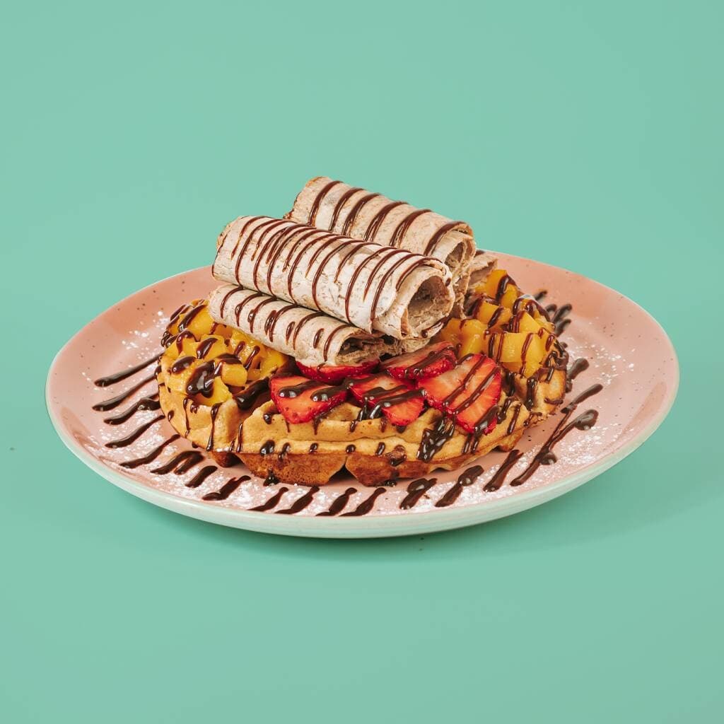 Waffle con Helado