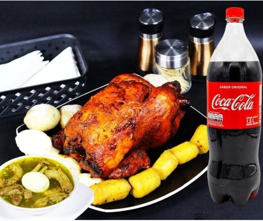 Combo Pollo Entero + Consomé + Gaseosa 1.5 Lts