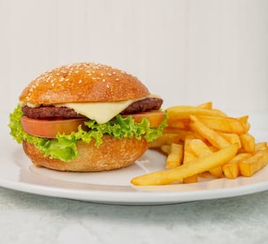 Hamburguesa con papas a la francesa