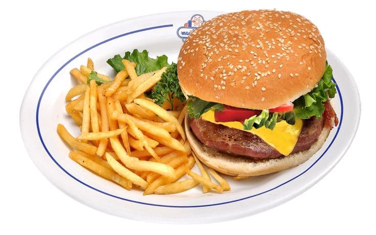 Hamburguesa con Queso Y Papas