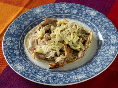 Taco Maíz Chuleta De Puerco Con Queso