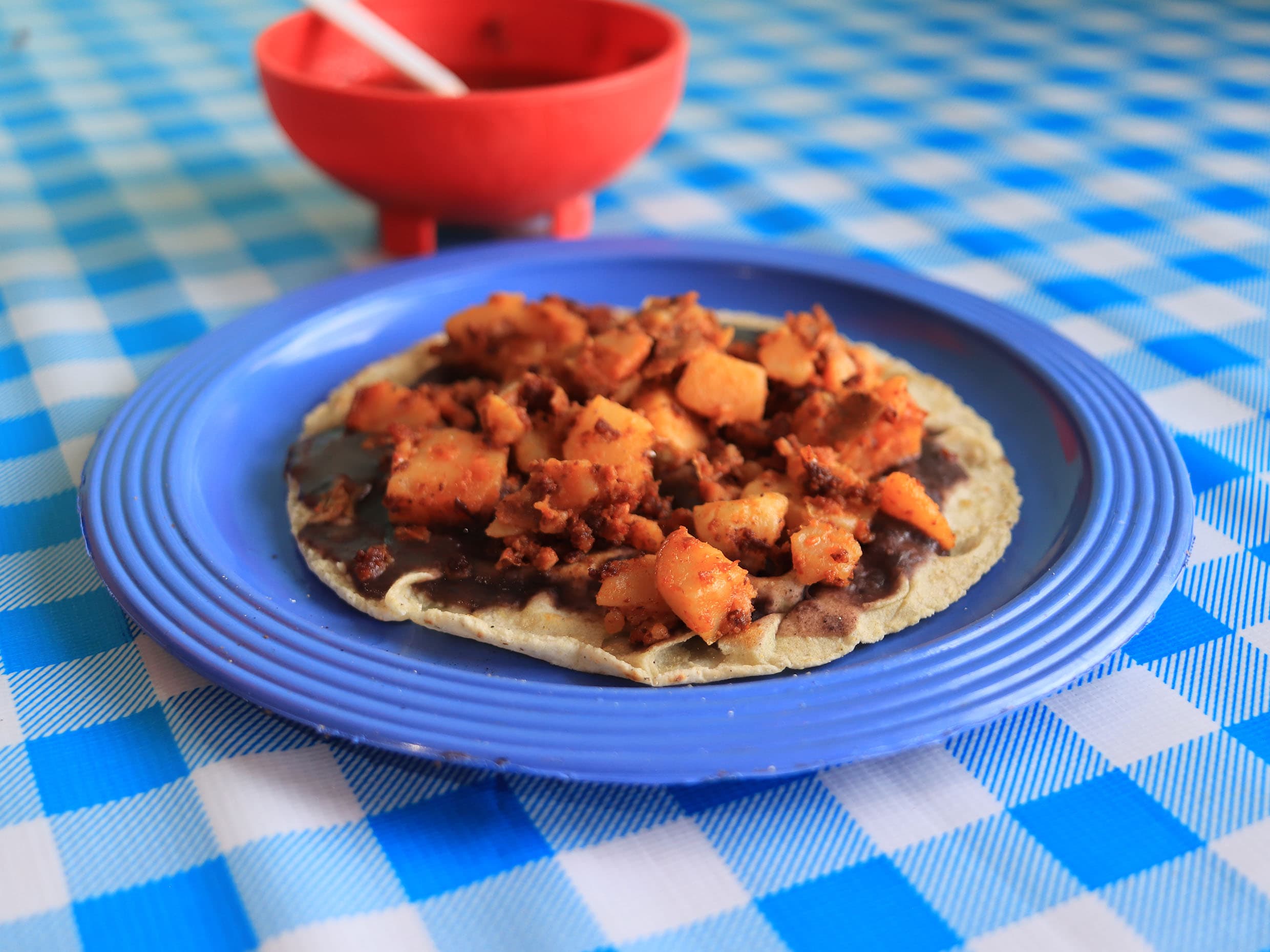 Memela de Papas con Chorizo