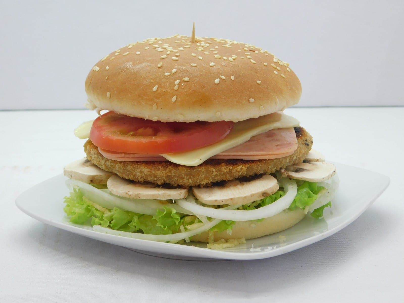 Hamburguesa Pollo con Champiñones