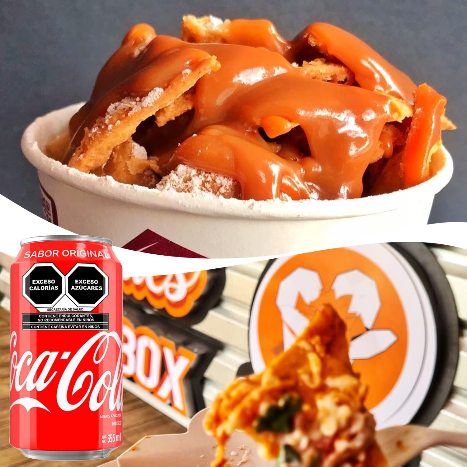 ComboCocaCola+Chilaquiles+ Sweetbox+ CocaCola355ml
