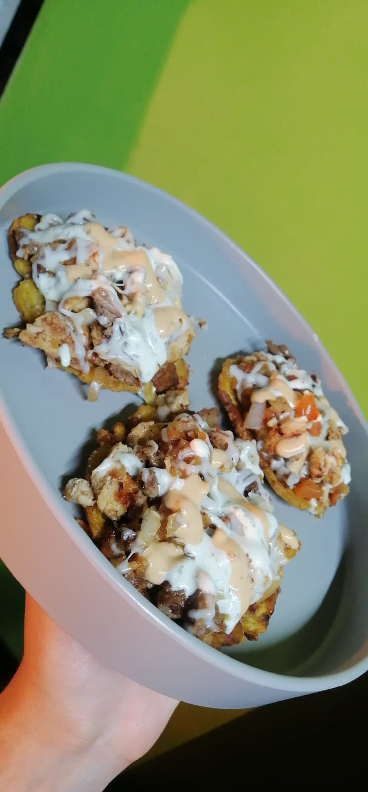 3 Tostadas de Plátano con Pollo