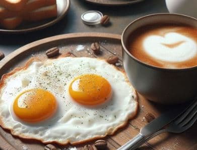 Huevos al Gusto con Pan, Queso y Bebida
