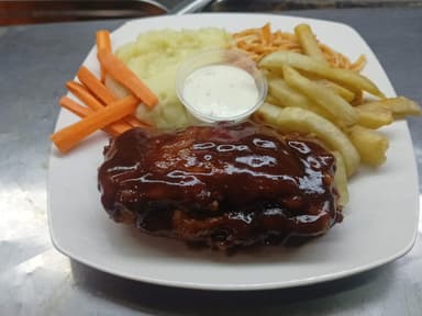 🌶️🔥Pechuga Rellena Bañada en Salsa B.B.Q. ,🍖