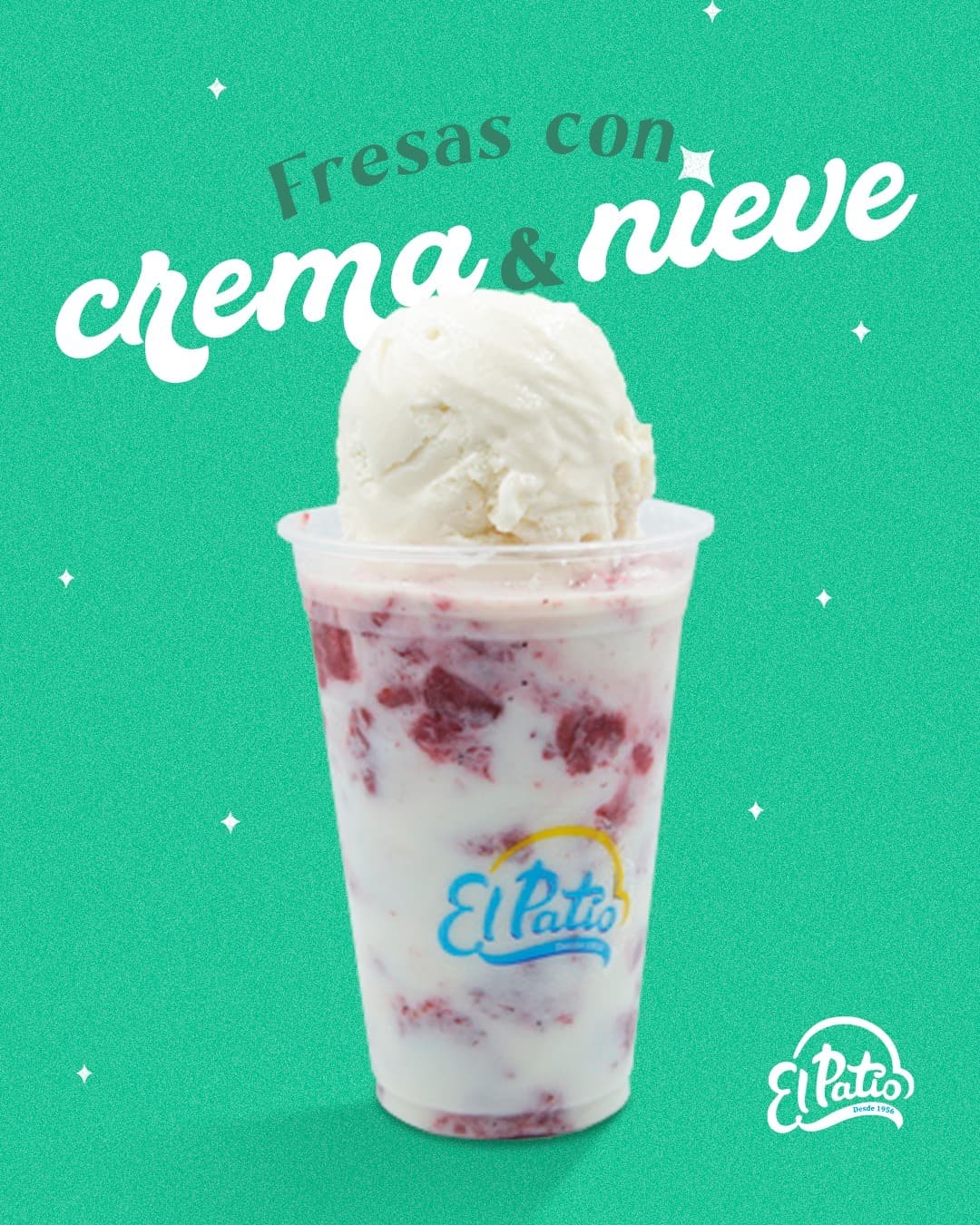 Fresas con Crema y Nieve *